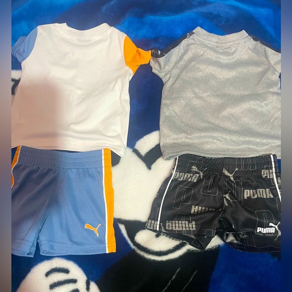 🐆 Baby Boys 0-3M Puma Color Block Graphic Tee and Shorts - black 🐆 - Picture 3 of 3